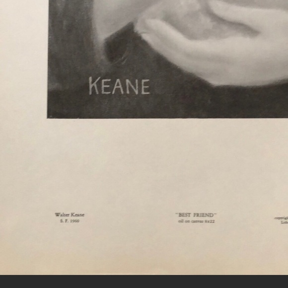 Margaret Keane Print BIG EYES Kid Dog Mod  Midcentury Pop Art - Picture 3 of 5